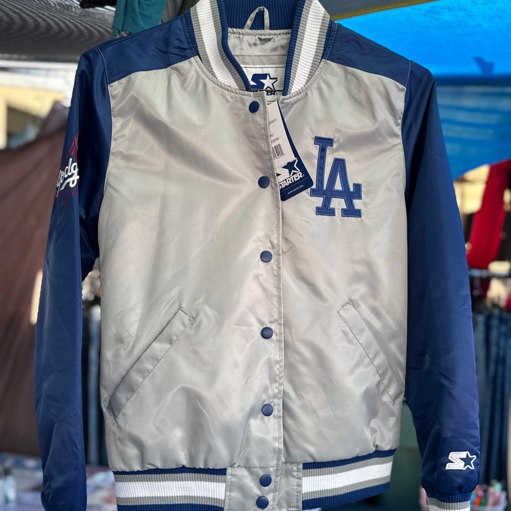 STARTER Silver and Blue Varsity Jacket